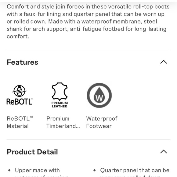 New! Timberland Waterproof Roll-Up Boot! - Picture 4 of 5